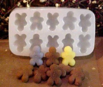 Gingerbread Men Mini Mini Embeds 10 Cavity Silicone Mold 1541