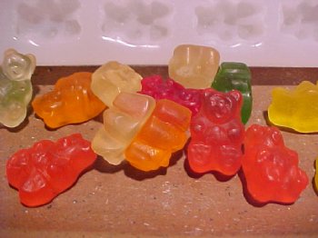 Gummy Bear Embeds 72 Cavity Silicone Mold 6085