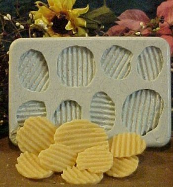 Potato Chip Faux Food Embeds 8 Cavity Silicone Mold 228