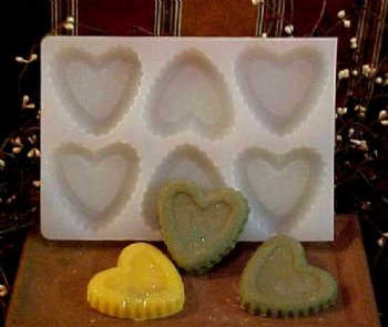 6 Cavities Hearts Silicone Soap Mold Heart Soap Mold Heart