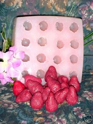 Strawberry Medium Embeds 16 Cavity Silicone Mold 908
