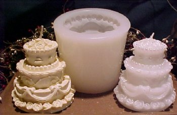 Wedding Cake Candle 1 Cavity Silicone Mold 1418