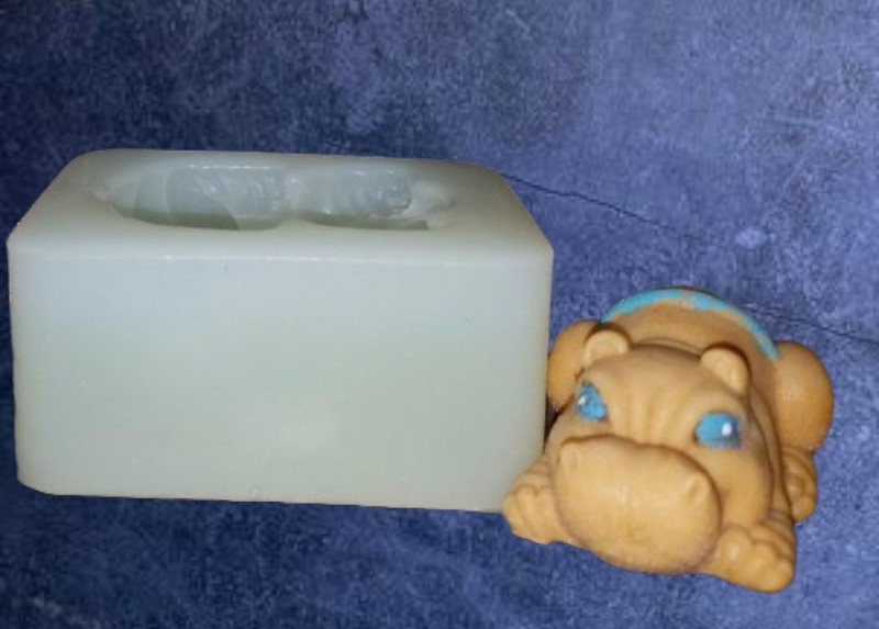 Bull Dog or Puppy Large Soap 1 Cavity Silicone Mold 1941